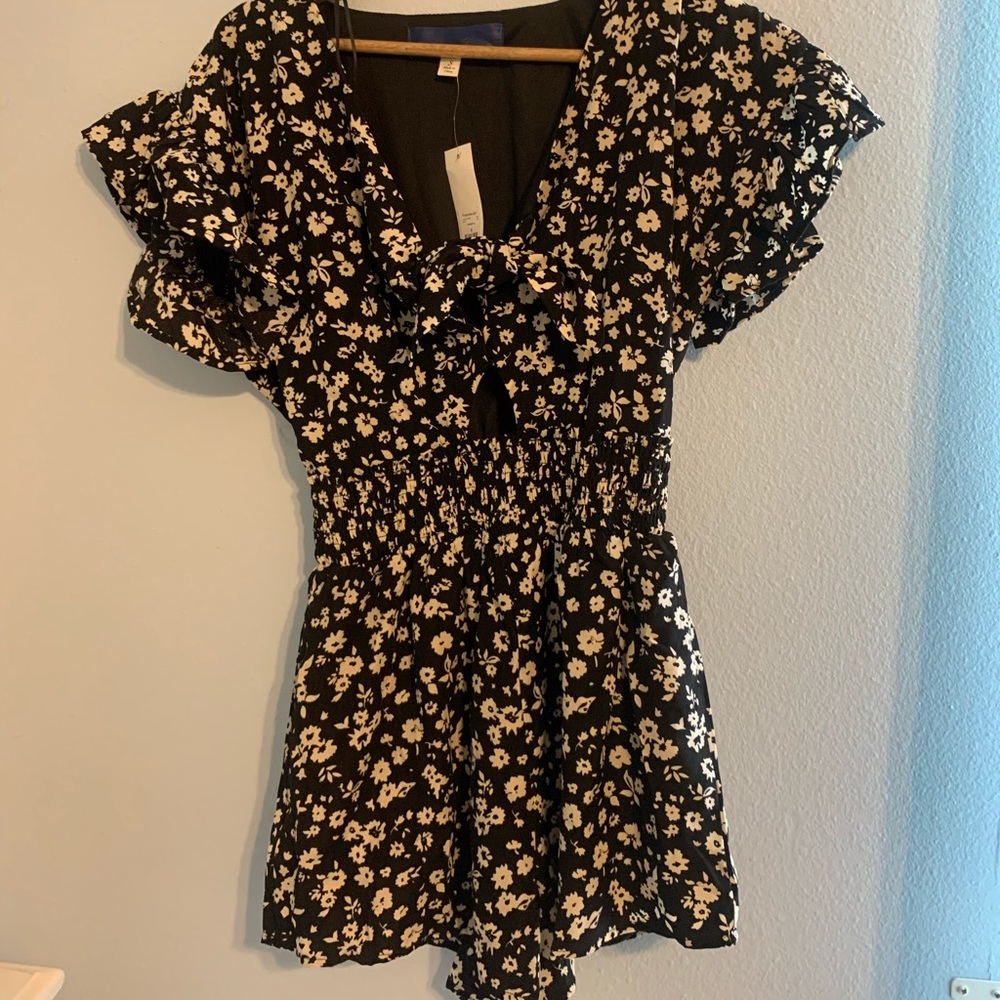 Francescas black and white flower romper